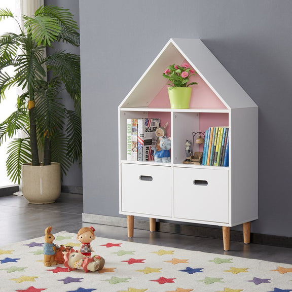 White Ivy Low Kids Bookcase & Storage Unit