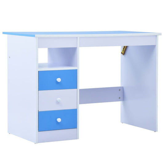 Kids Drawing Study Desk Tiltable with Storage | Blue & White