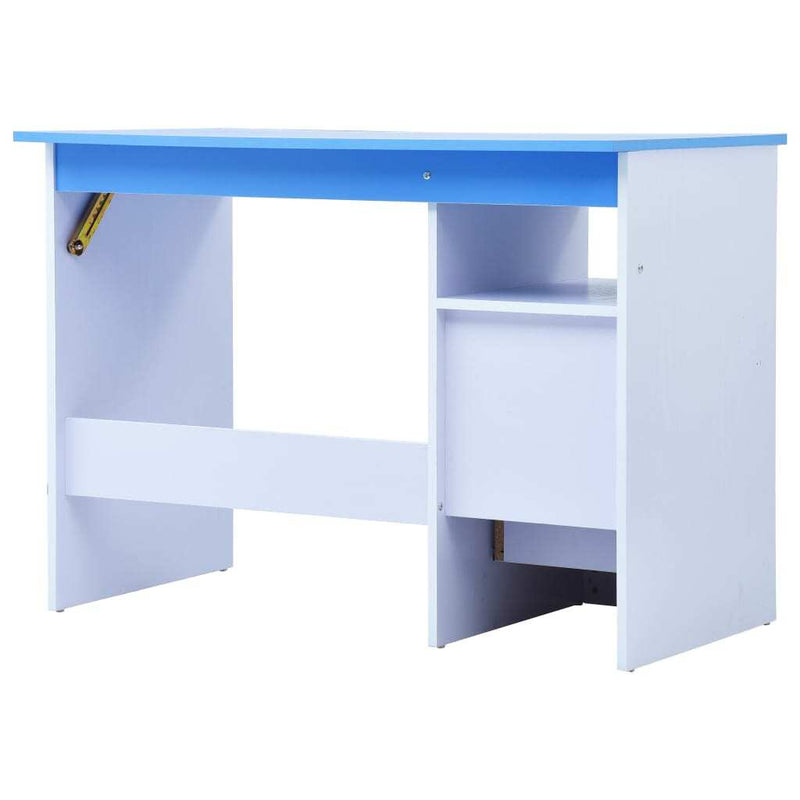 Kids Drawing Study Desk Tiltable with Storage | Blue & White