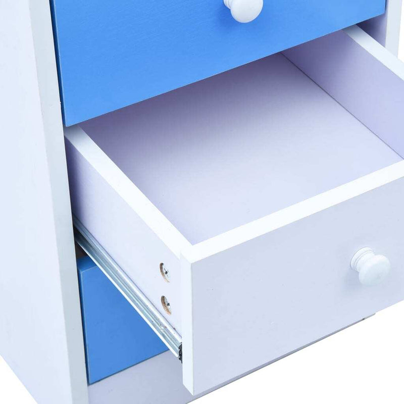 Kids Drawing Study Desk Tiltable with Storage | Blue & White