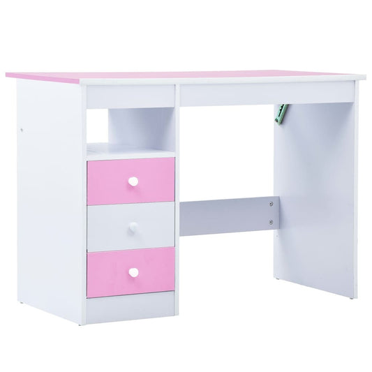 Kids Drawing Study Desk Tiltable with Storage | Pink and White