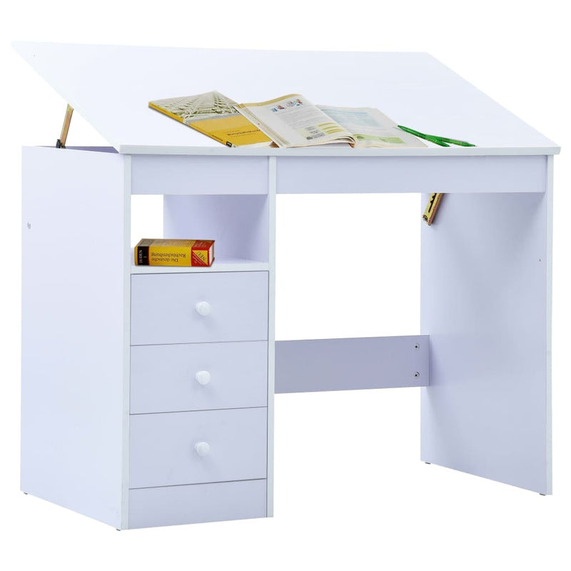 Kids Drawing Study Desk Tiltable | White