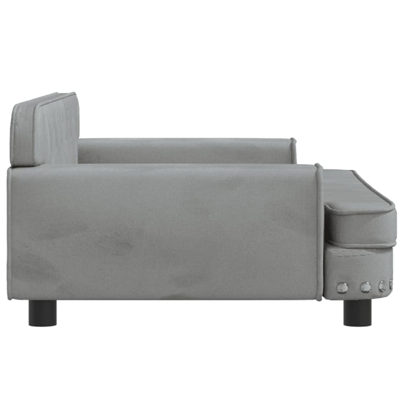 Kids Velvet Sofa - Light Grey, 90x53x30 cm | Cozy Children's Furniture