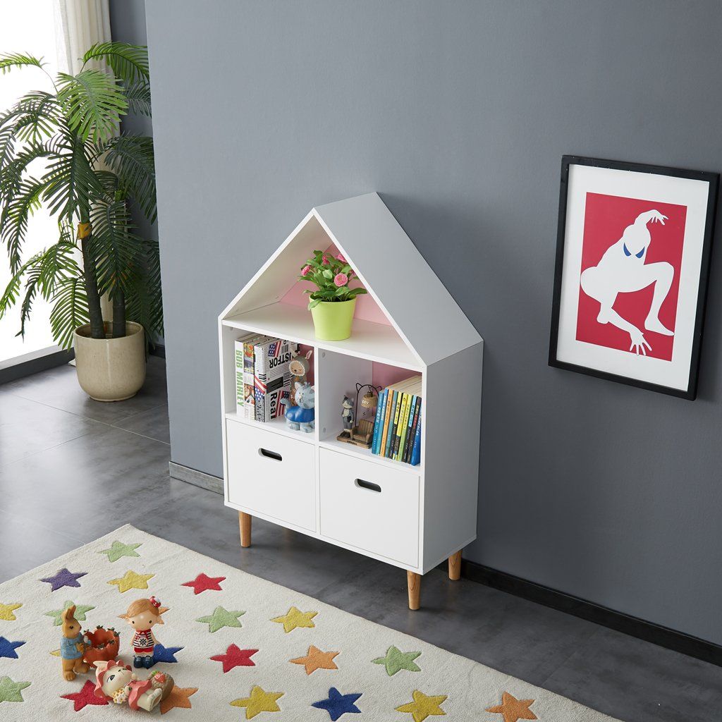 White Ivy Low Kids Bookcase & Storage Unit