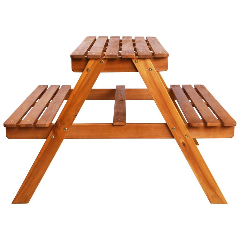 Kids Picnic Table with Parasol - 79x90x60 cm Solid Acacia Wood | Outdoor Fun for Children