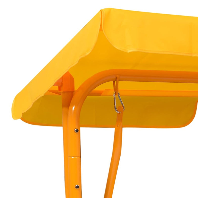 Kids Swing Bench - Yellow Fabric 115x75x110 cm | Outdoor Fun and Relaxation