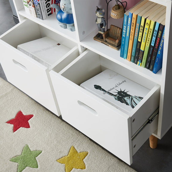 White Ivy Low Kids Bookcase & Storage Unit