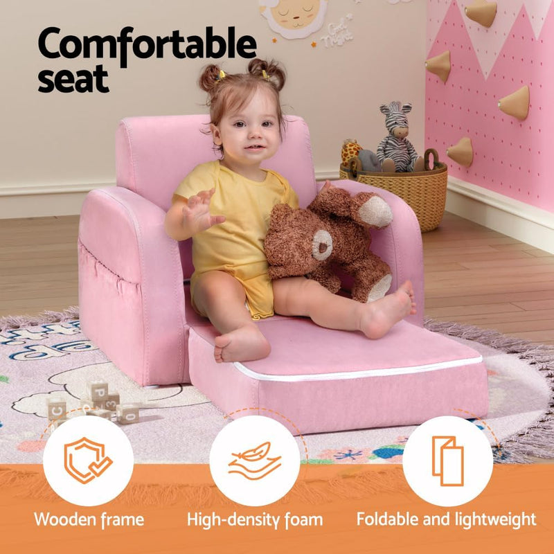 Keezi Kids Sofa 2-Seater Pink