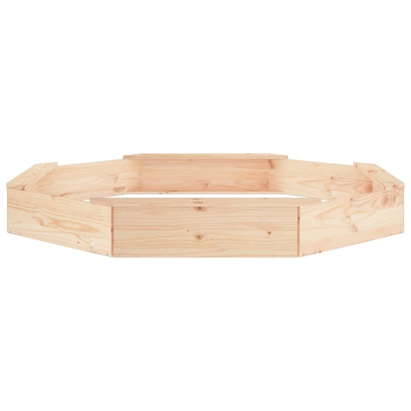 Octagon Wooden Sandbox with Seats | Solid Pine | Outdoor Play Equipment