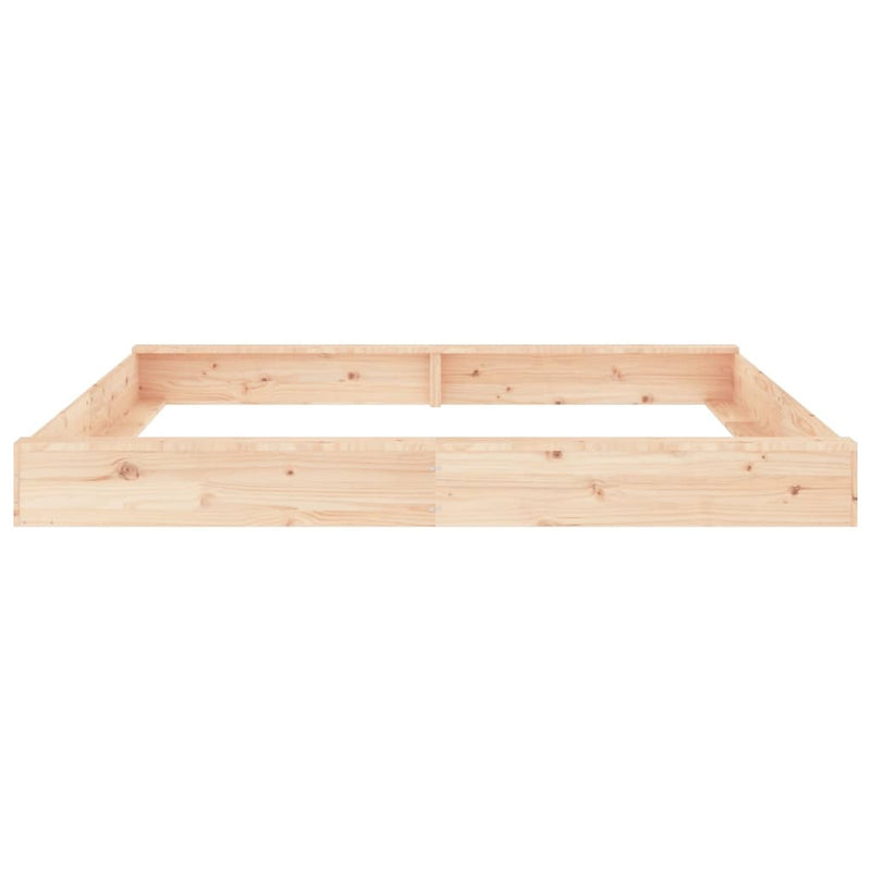 Square Pine Wood Sandbox with Seats for Outdoor Play