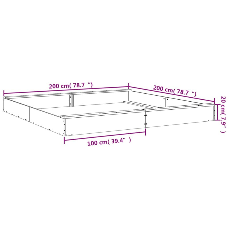 Square Pine Wood Sandbox with Seats for Outdoor Play