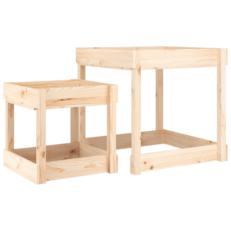 2PC Solid Wood Pine Sand Tables for Kids