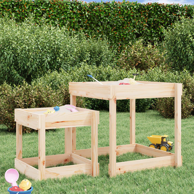 2PC Solid Wood Pine Sand Tables for Kids