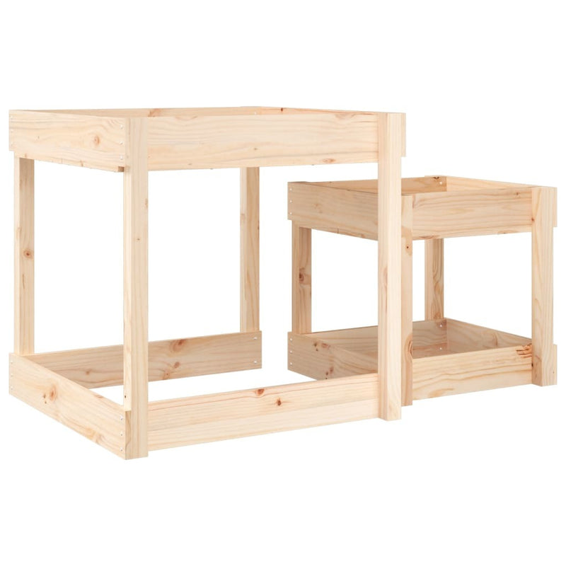 2PC Solid Wood Pine Sand Tables for Kids