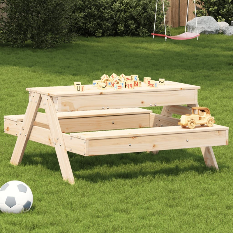 Kids' Picnic Table with Sandpit - Solid Pine Wood | Outdoor Fun and Play