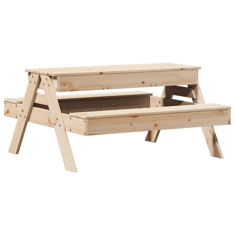 Kids' Picnic Table with Sandpit - Solid Pine Wood | Outdoor Fun and Play