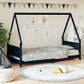 Kids Bed Frame Black 90x190 cm Solid Pine Wood