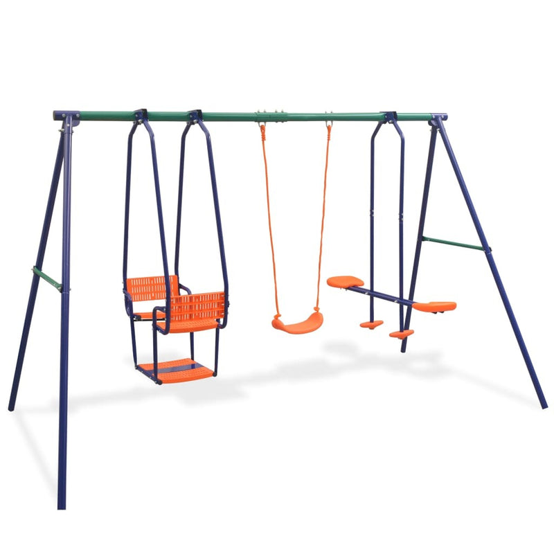 Kids' 5-Seat Swing Set | Sturdy Outdoor Playground Equipment in Vibrant Orange