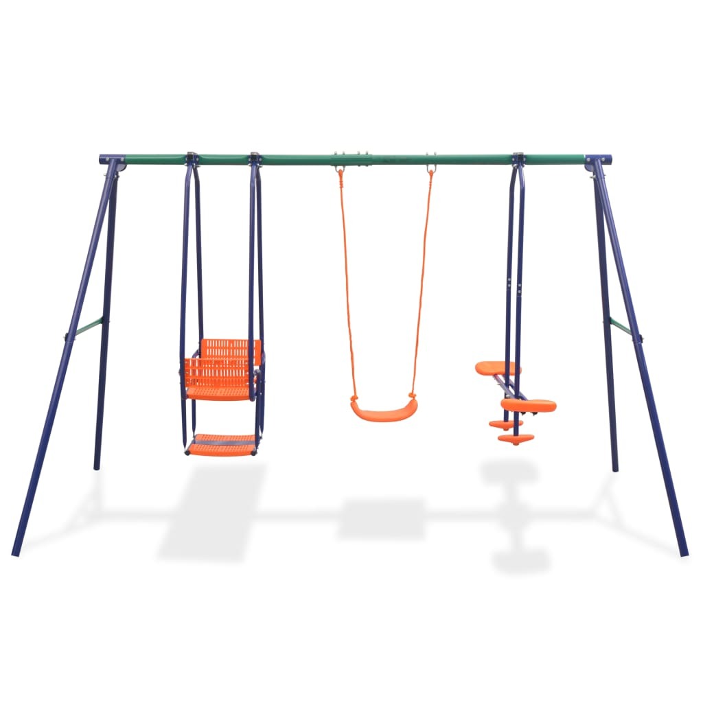 Kids' 5-Seat Swing Set | Sturdy Outdoor Playground Equipment in Vibrant Orange