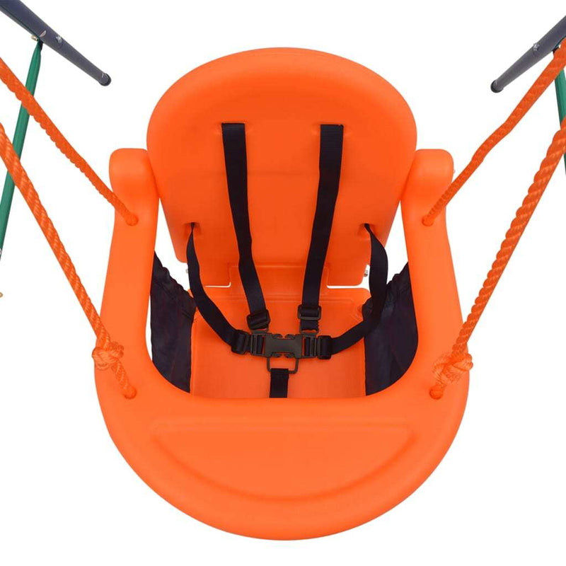 Toddler Swing Set with Safety Harness - Orange