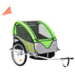 2-in-1 Kids Bicycle Trailer & Stroller - Green and Grey | Versatile Child Transport