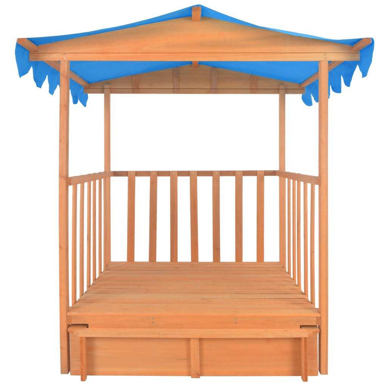 Kids Playhouse with Sandbox - Fir Wood Blue UV50 | Outdoor Fun for Children