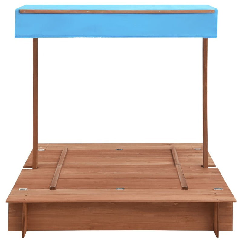 Wooden Sandbox with Roof - Firwood 122x120x123 cm | Kids Outdoor Play