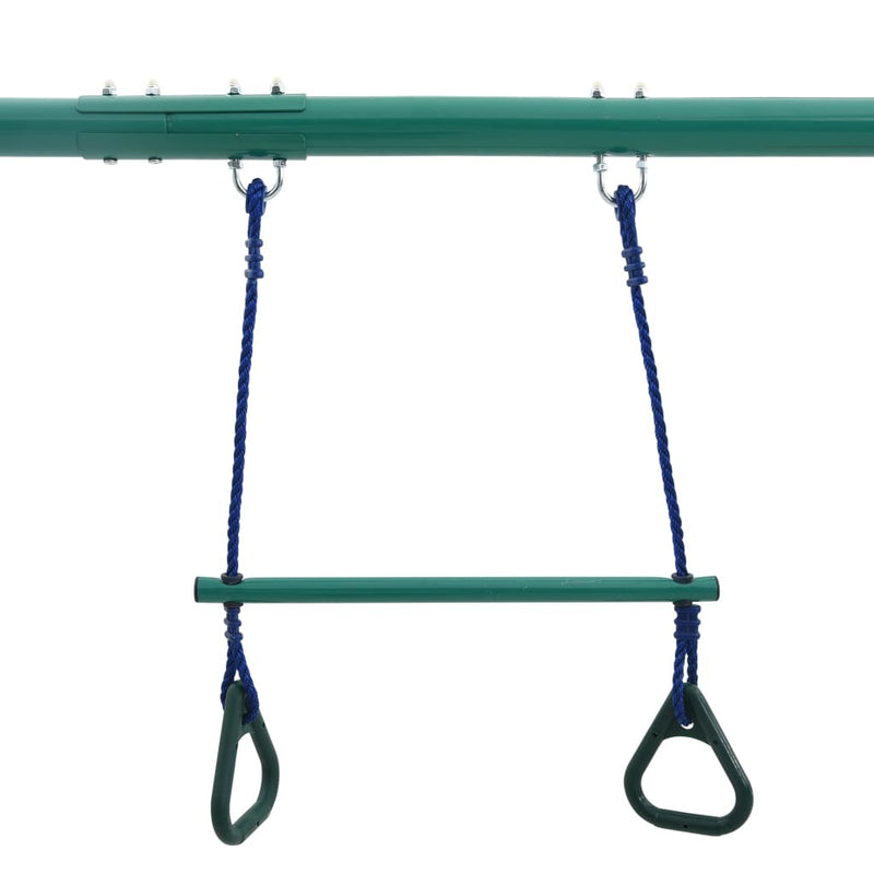 Swing Set with Gymnastic Rings and 4 Seats Steel - Ultimate Outdoor Fun for Kids