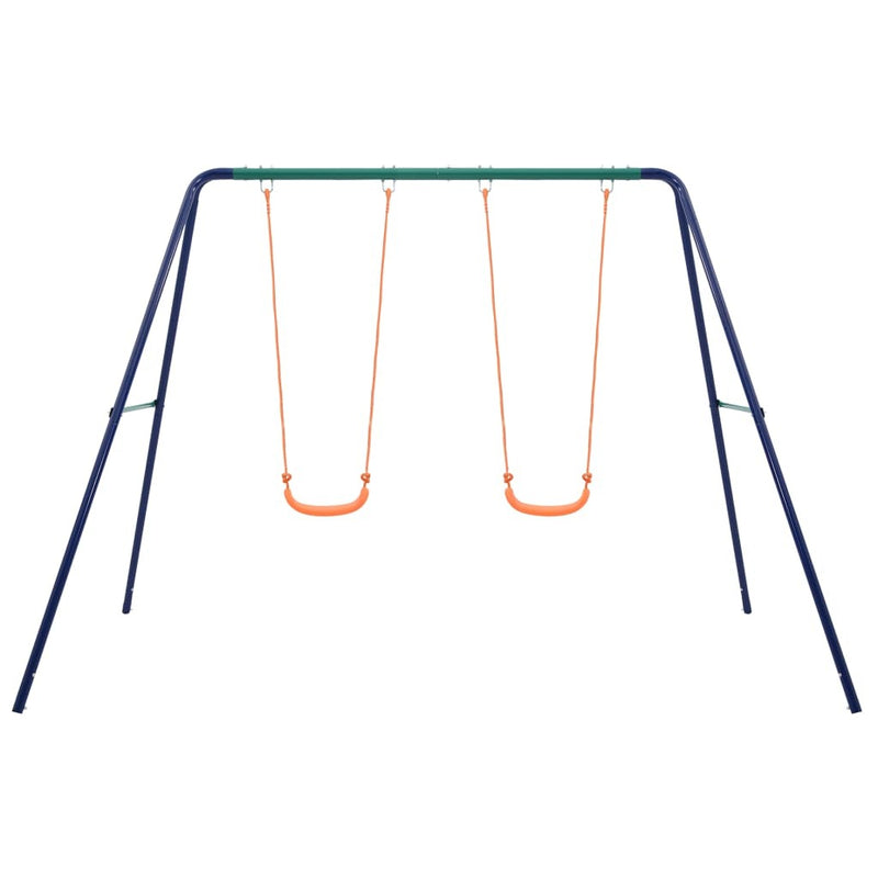 Swing Set with 2 Seats Steel - Durable & Weather-Resistant Outdoor Fun