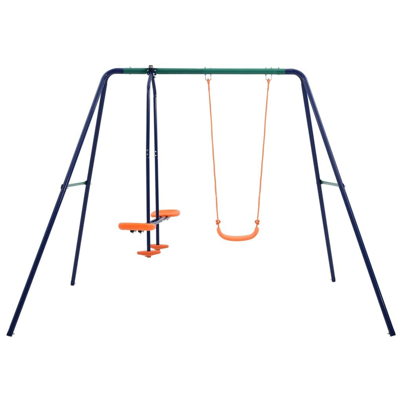 Swing Set with 3 Seats Steel - The Perfect Outdoor Fun for Kids