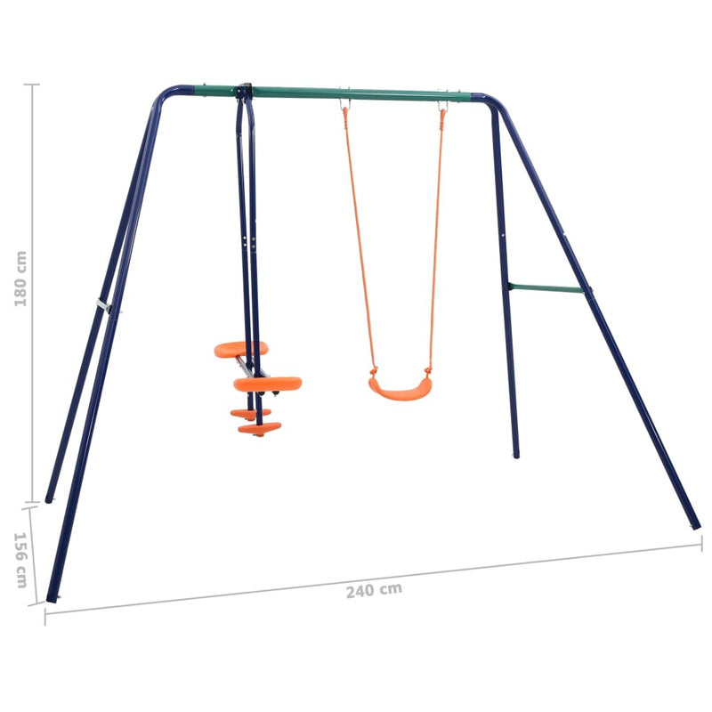 Swing Set with 3 Seats Steel - The Perfect Outdoor Fun for Kids