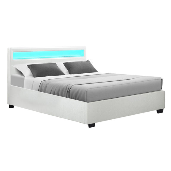 Artiss LED Gas Lift Bed Frame