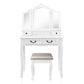 Artiss Dressing Table Stool Set with Foldable Mirror - White