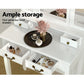 Artiss Dressing Table Stool Set with Foldable Mirror - White