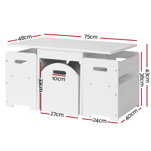 Dimensions of Kids Multi-function Table and Chair