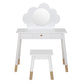 Keezi Kids Dressing Table Chair Set Vanity Makeup Wooden Leg Mirror Drawer WHITE