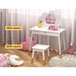 Keezi Kids Dressing Table Chair Set Vanity Makeup Wooden Leg Mirror Drawer WHITE