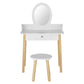 Keezi Kids Dressing Table Chair Set Vanity Makeup Mirror with Drawer and Wooden Legs