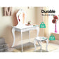 White Keezi Kids Princess Vanity Set - Dressing Table & Stool with Mirror