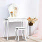 White Keezi Kids Princess Vanity Set - Dressing Table & Stool with Mirror