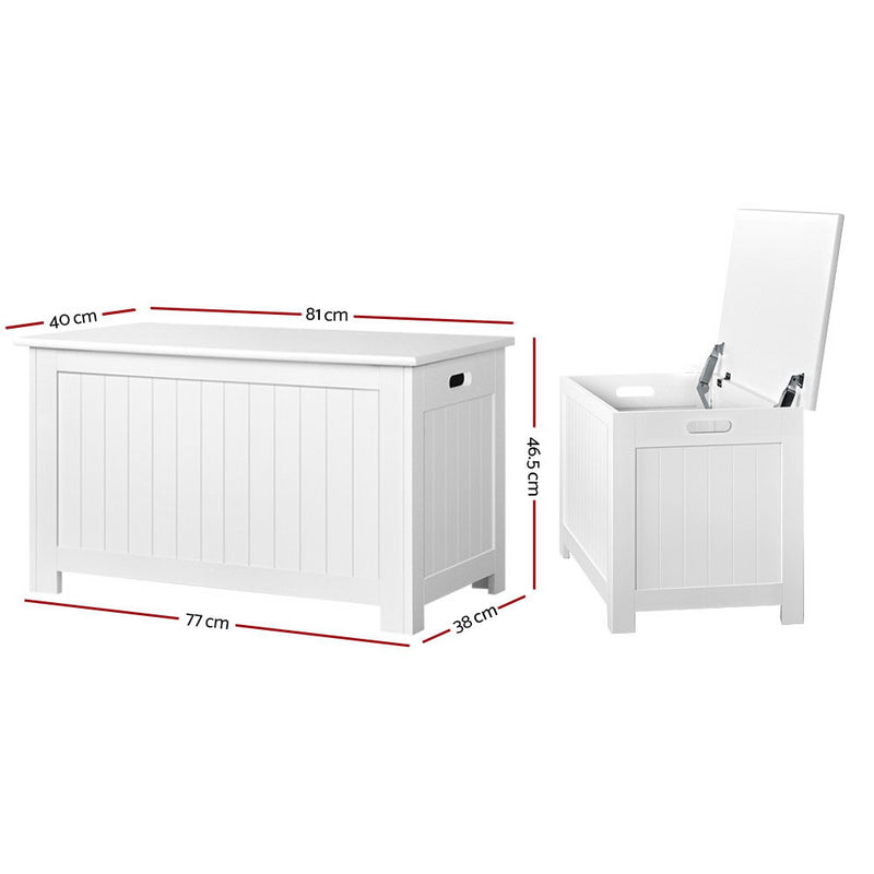 Keezi Kids Toy Box | Chest Storage Room Organiser WHITE