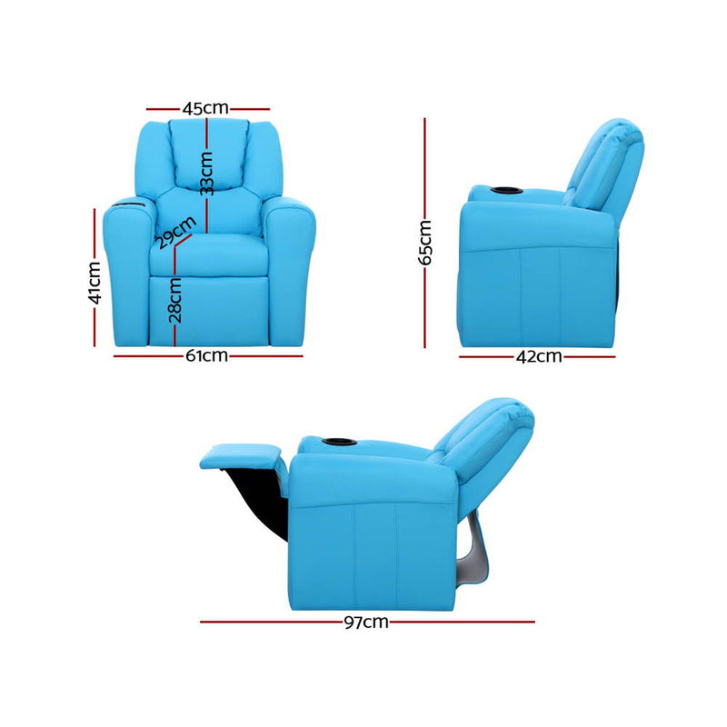 Dimensions of Kids Recliner Chair Blue