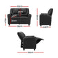 Keezi Kids Recliner Chair Double PU Leather Sofa Lounge Couch Armchair - Black