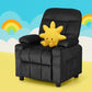 Keezi Kids Recliner Chair Black Velvet Sofa Lounge Couch Children Armchair