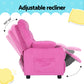 Keezi Kids Recliner Chair Pink Velvet Sofa Lounge Couch Children Armchair