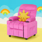 Keezi Kids Recliner Chair Pink Velvet Sofa Lounge Couch Children Armchair