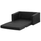 Keezi Kids 2-Seater Sofa Children's Flip Open Couch PU Leather Armchair Black