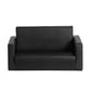 Keezi Kids 2-Seater Sofa Children's Flip Open Couch PU Leather Armchair Black