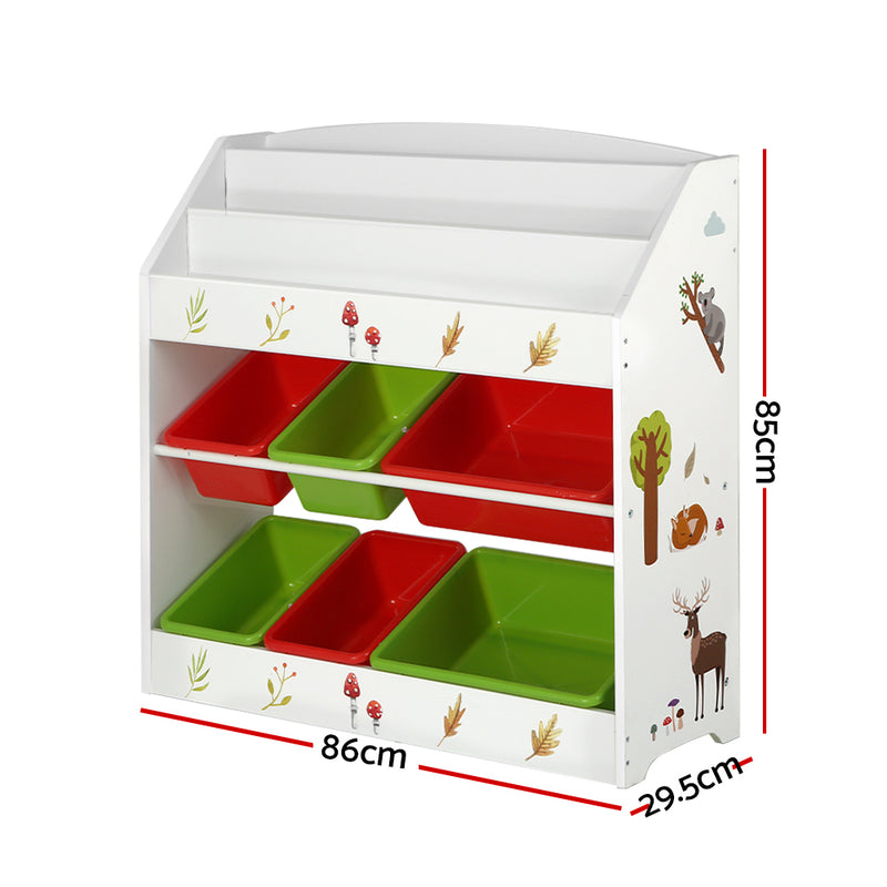 Dimensions of Kids Bookshelf Toy Box Organiser