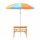 Keezi Kids Outdoor Table and Chairs Picnic Bench Set Umbrella